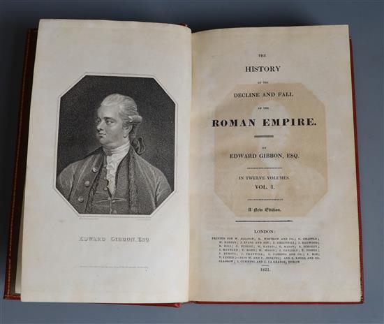Gibbon, Edward - The History of the Decline and Fall of the Roman Empire, new edition, 12 vols, 8vo, red